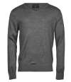 T6001 6001 Tee Jays Merino Blend V Neck Sweater Grey melange colour image